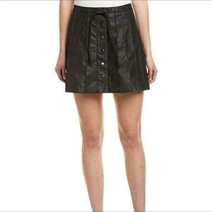 FP beach jet vegan leather A line pleated skirt